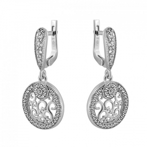 Серебряные серьги "Кружева"