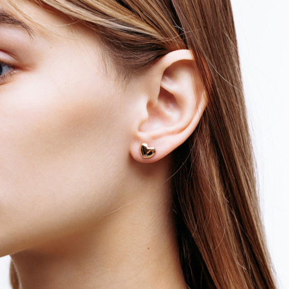 Золотые пусеты &amp;quot;Сердечко&amp;quot; - 2