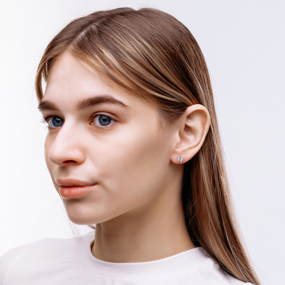 Серебряные пусеты &amp;quot;Бабочки&amp;quot; - 4