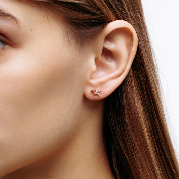 Золотые пусеты "Звезды" - 3 Золотые пусеты "Звезды" - 3