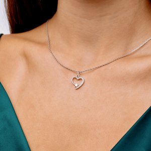 Серебряное колье "Сердце"