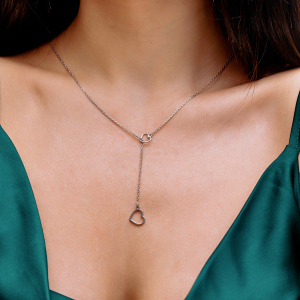 Серебряное колье "Сердце"