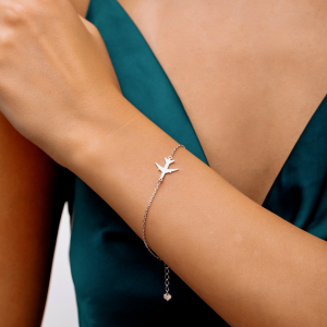 Серебряный браслет "Самолет"