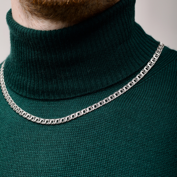 Серебряная цепочка "Бисмарк плоский" - 6 Серебряная цепочка "Бисмарк плоский" - 6