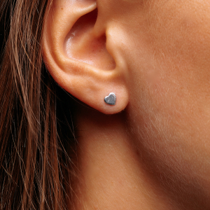 Серебряные пусеты "Сердце"