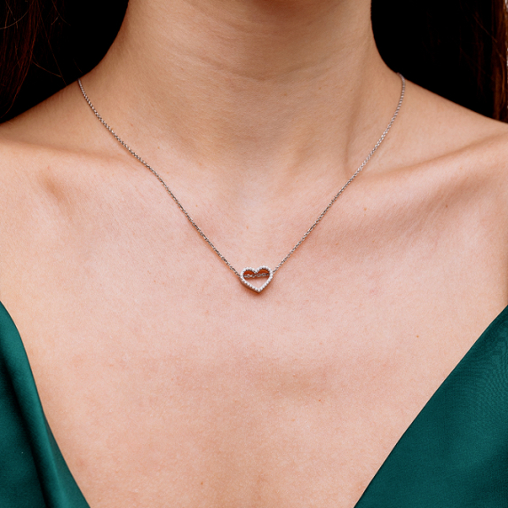 Серебряное колье &amp;quot;Сердце&amp;quot; - 1