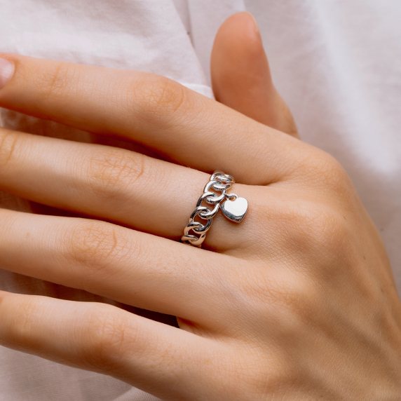 Серебряное кольцо &amp;quot;Сердце&amp;quot; - 4