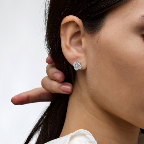 Серебряные пусеты "Cloveria" - 5 Серебряные пусеты "Cloveria" - 5