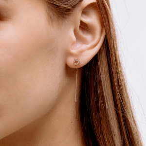 Золотые серьги "Сердечки"