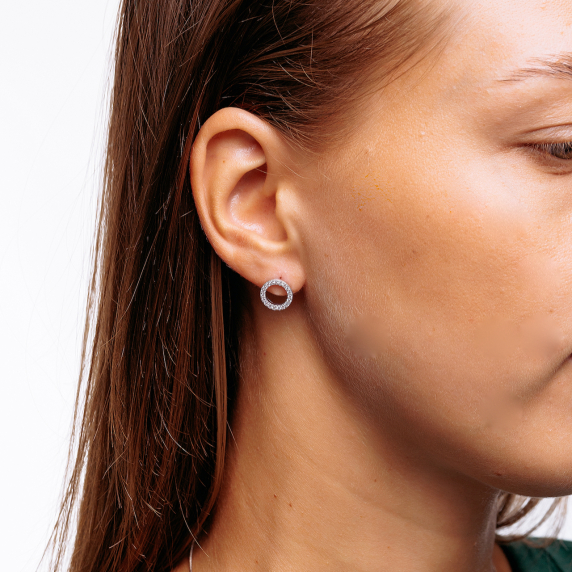 Серебряные пусеты &amp;quot;око&amp;quot; - 1