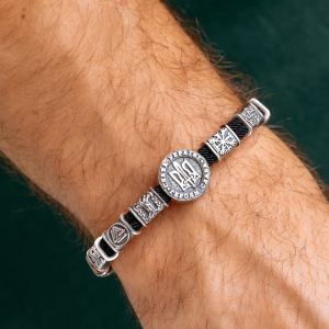 Серебряный браслет "10 Рун"