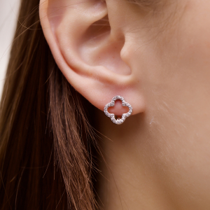 Серебряные пусеты "Cloveria"