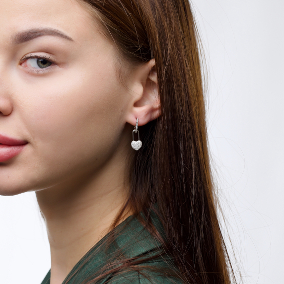 Срібні сережки &amp;quot;Серце&amp;quot; - 5