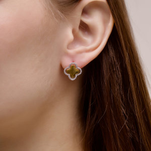 Серебряные сережки "Cloveria"