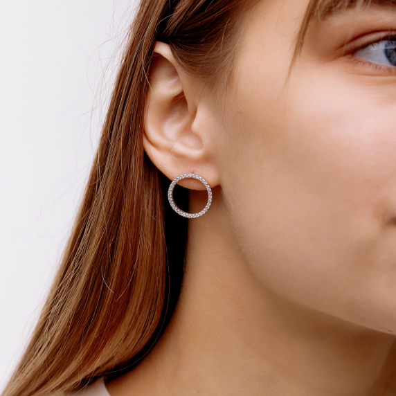 Серебряные пусеты &amp;quot;Око&amp;quot; - 1