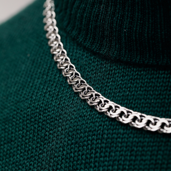 Серебряная цепочка "Бисмарк плоский" - 3 Серебряная цепочка "Бисмарк плоский" - 3