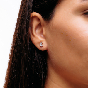 Серебряные пусеты "Полумесяц"