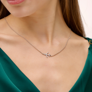 Серебряное колье "Самолет"