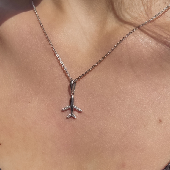 Серебряная подвеска &amp;quot;Самолет&amp;quot; - 1