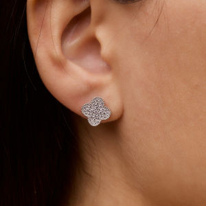 Серебряные пусеты "Cloveria"