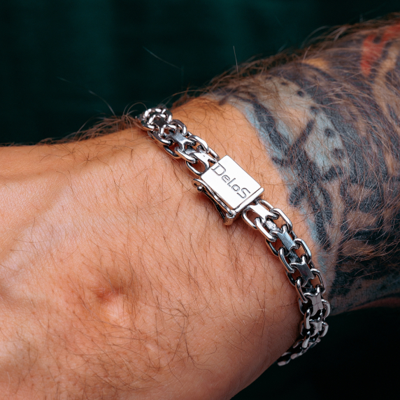 Серебряный браслет &amp;quot;Двойной якорь&amp;quot; - 8