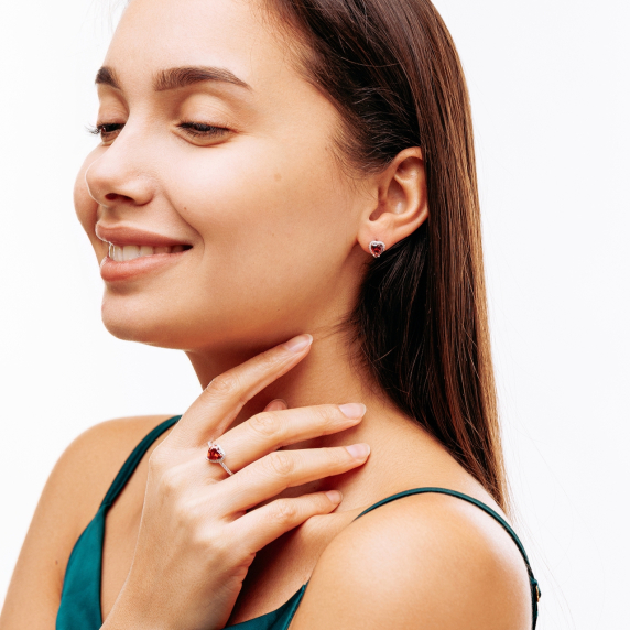 Срібні пусети "Серце" - 2 Срібні пусети "Серце" - 2