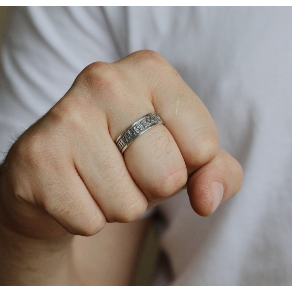 Серебряное кольцо &amp;quot;спаси и сохрани&amp;quot; - 2