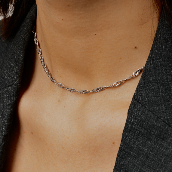 Серебряная цепочка &amp;quot;Сингапур&amp;quot; 45р - 3