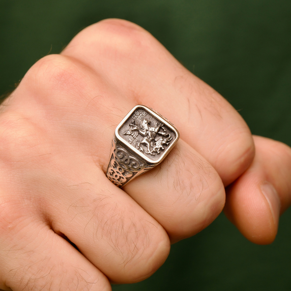 Серебряная печатка &amp;quot;Св. Георгий&amp;quot; - 3