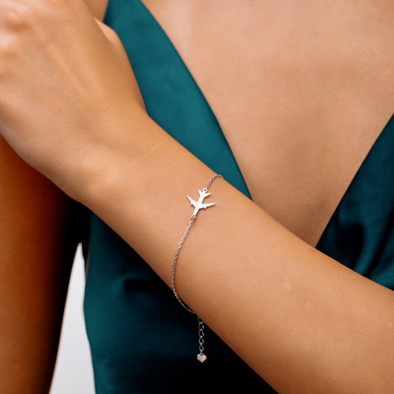 Серебряный браслет &amp;quot;Самолет&amp;quot; - 1