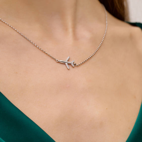 Серебряное колье &amp;quot;Самолет&amp;quot; - 3
