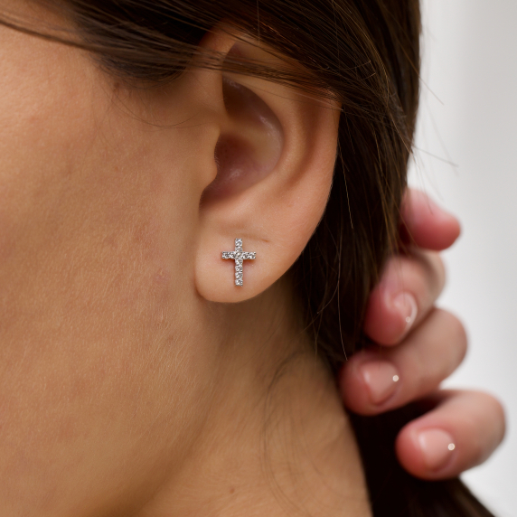 Серебряные пусеты &amp;quot;Крестики&amp;quot; - 2