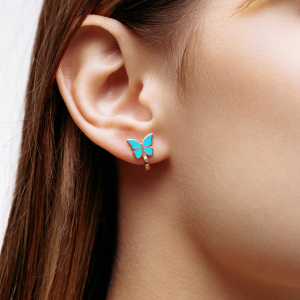 Золотые серьги "Бабочка"