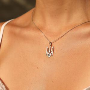 Серебряная подвеска "Герб Украины"