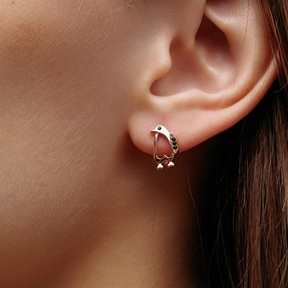 Золоті сережки “Пінгвін” - 2