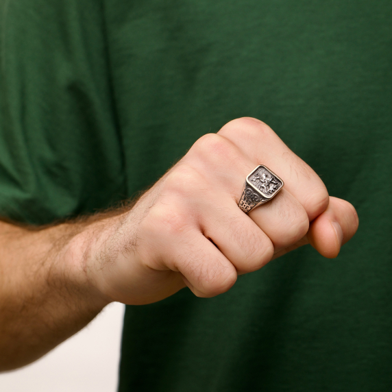 Серебряная печатка &amp;quot;Св. Георгий&amp;quot; - 5