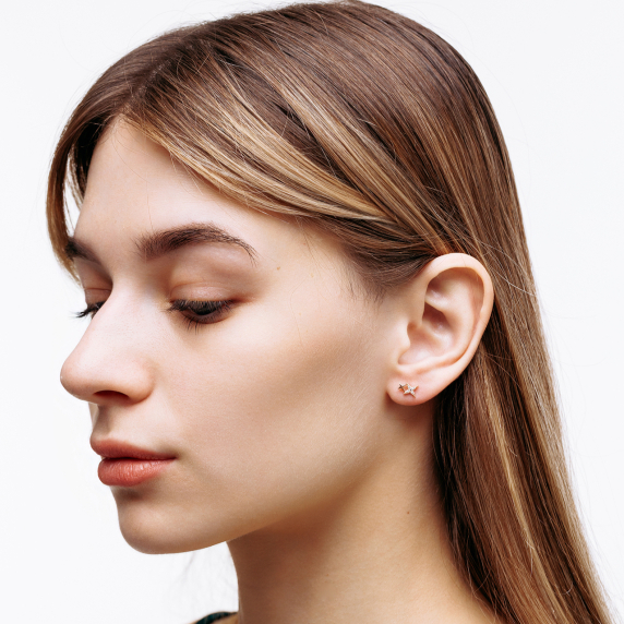 Золотые пусеты "Звезды" - 4 Золотые пусеты "Звезды" - 4