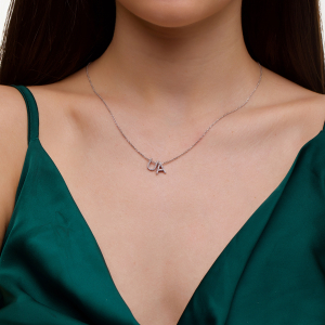 Серебряное колье "UA"