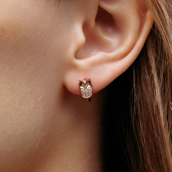 Золоті сережки &amp;quot;Сова&amp;quot; - 2
