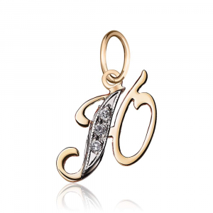 Золотая подвеска "Ю"