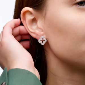 Серебряные сережки "Cloveria"