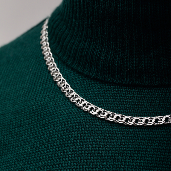 Серебряная цепочка "Бисмарк плоский" - 5 Серебряная цепочка "Бисмарк плоский" - 5