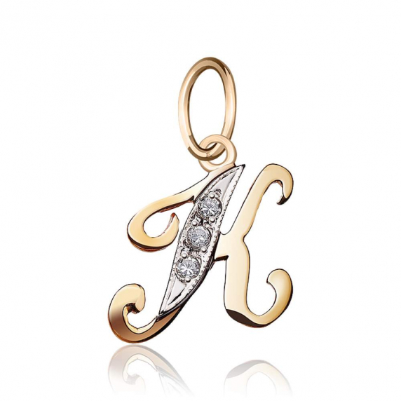 Золотая подвеска &amp;quot;К&amp;quot; - 1
