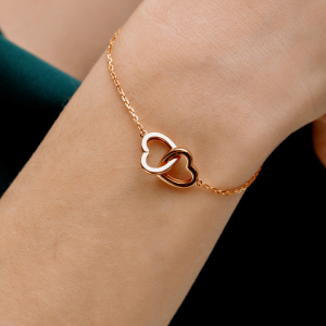 Золотой браслет "Сердце"