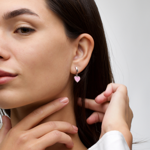 Серебряные серьги &amp;quot;Сердце&amp;quot; - 5